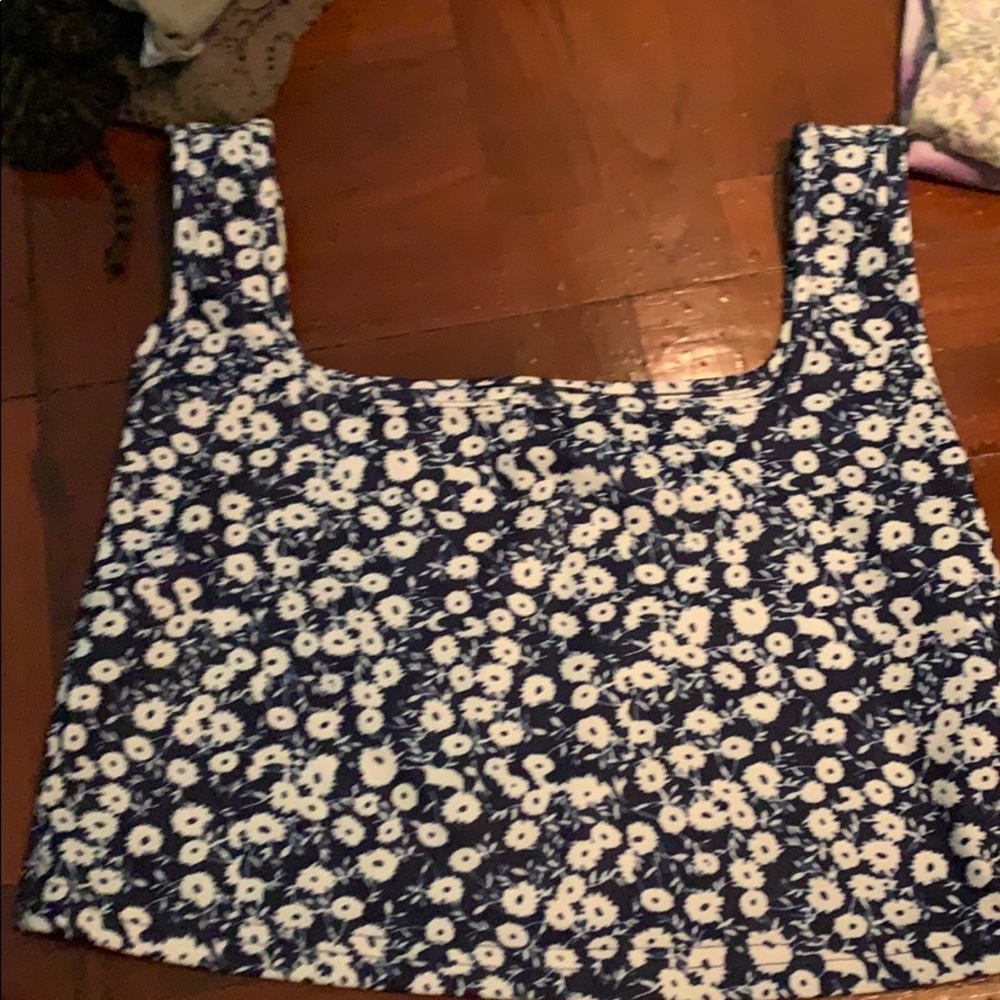 Top with white flowers